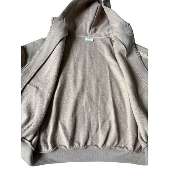 NWOT Comft Cloud Full Zip Hoodie Unisex size L Latte Tan Oversized - Picture 10 of 12